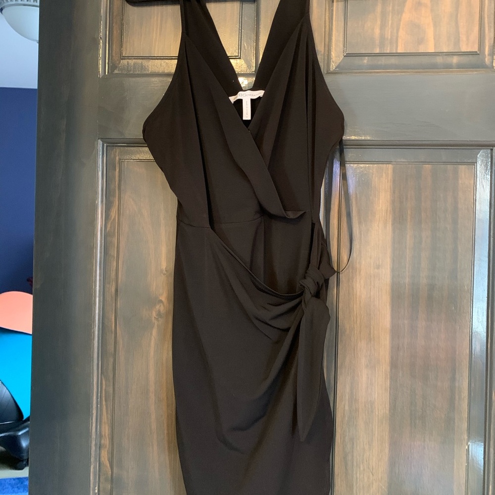 Little black dress with from tie